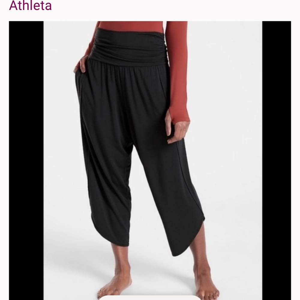 Athleta Black Soft Lounge Elastic Waist Flow With It Pant Size: M
